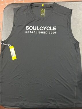 soulcycle Black Sleeveless Logo Tank